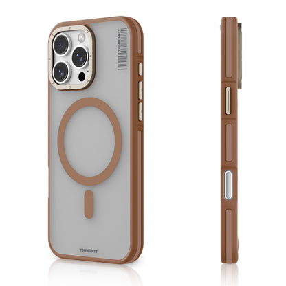 iPhone 16 Pro Kılıf M-safe Şarj Özellikli Youngkit Rock Sand Serisi Kapak