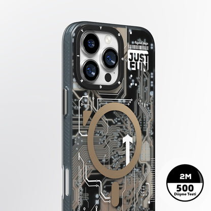 iPhone 16 Pro Kılıf M-safe Şarj Özellikli Youngkit Technology Serisi Kapak