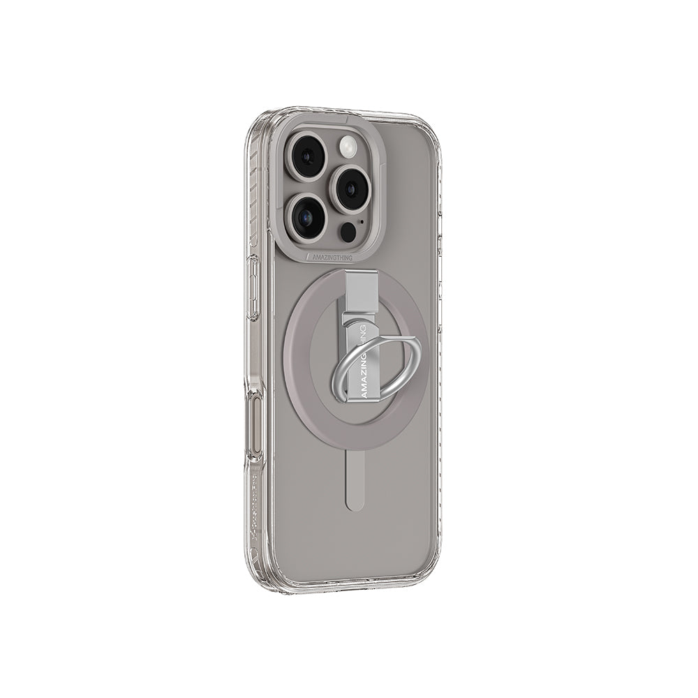 iPhone 16 Pro Kılıf M-safe Şarj Özellikli Yüzük Standlı Amazingthing Titan Pro Serisi Kapak
