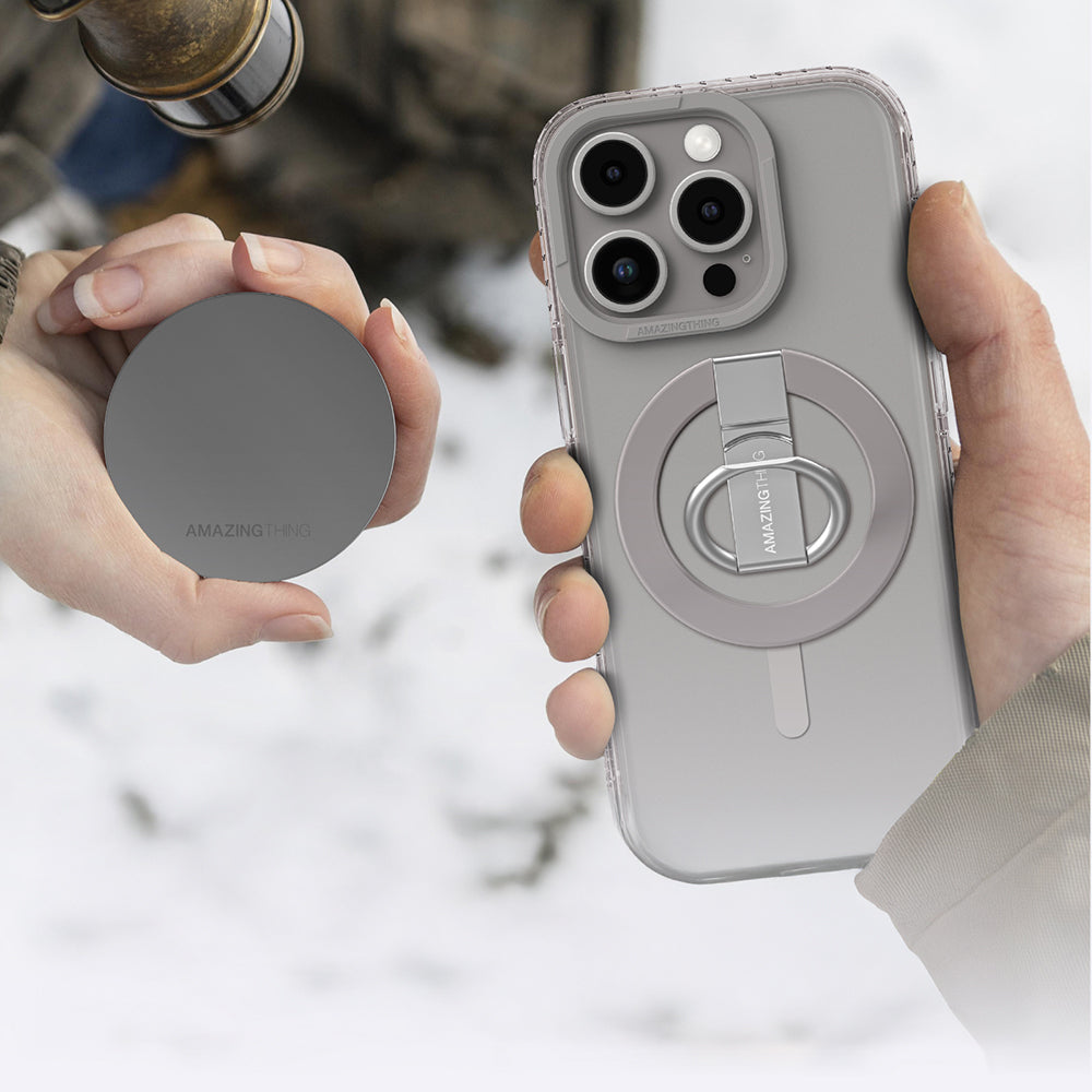iPhone 16 Pro Kılıf M-safe Şarj Özellikli Yüzük Standlı Amazingthing Titan Pro Serisi Kapak