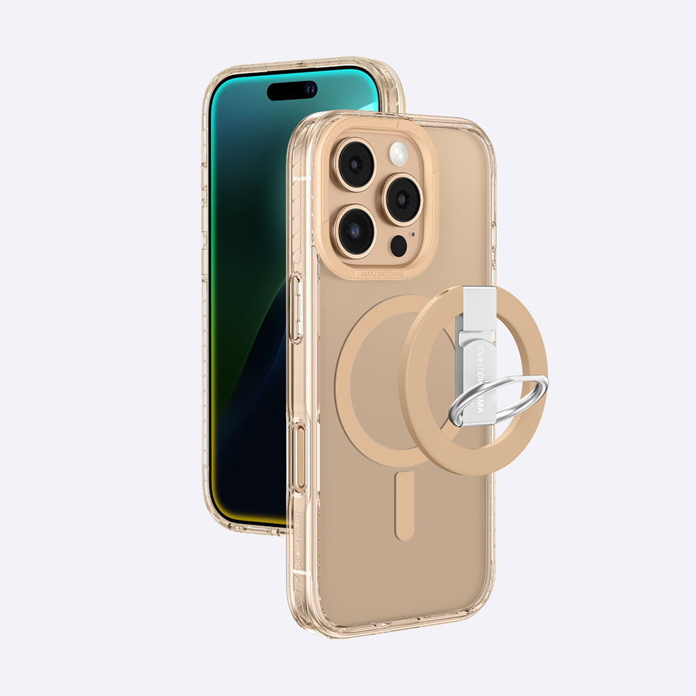 iPhone 16 Pro Kılıf M-safe Şarj Özellikli Yüzük Standlı Amazingthing Titan Pro Serisi Kapak