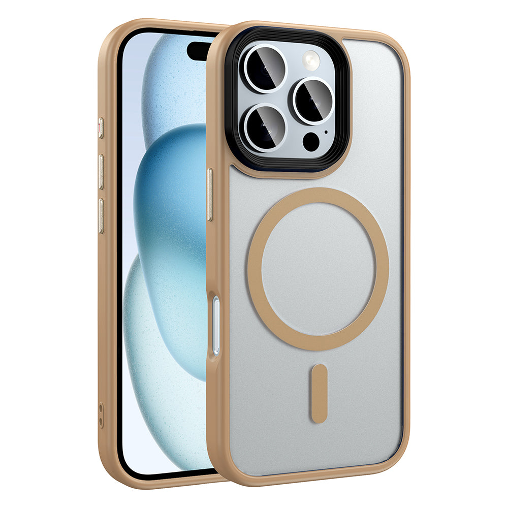 Apple iPhone 16 Pro Kılıf Mat Arka Yüzey Wireless Şarj Özellikli Zore Flet M-safe Kapak