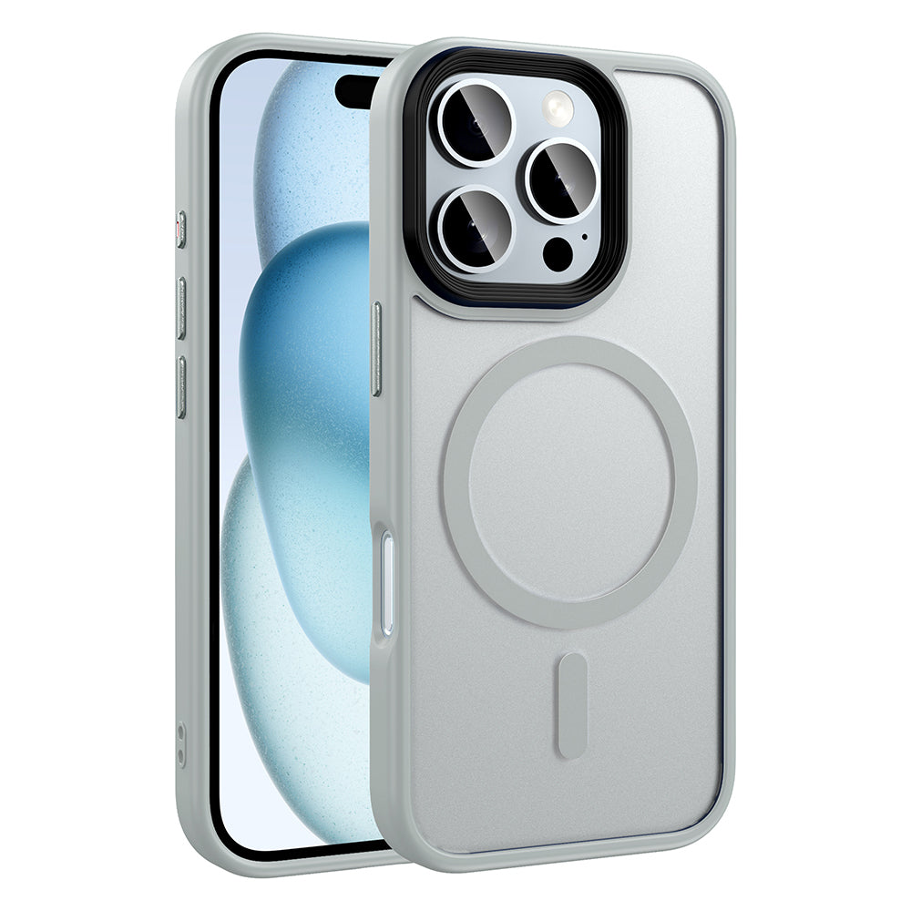Apple iPhone 16 Pro Kılıf Mat Arka Yüzey Wireless Şarj Özellikli Zore Flet M-safe Kapak