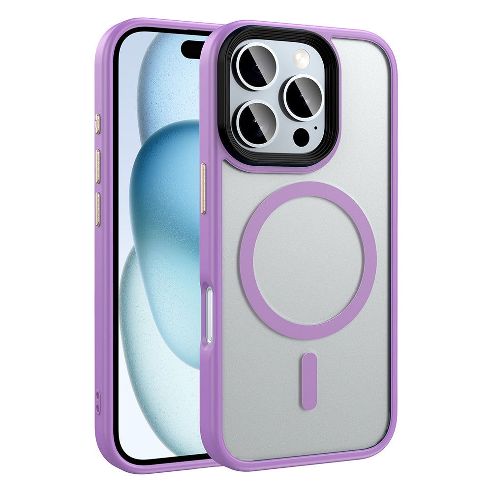 Apple iPhone 16 Pro Kılıf Mat Arka Yüzey Wireless Şarj Özellikli Zore Flet M-safe Kapak