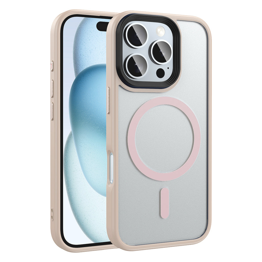 Apple iPhone 16 Pro Kılıf Mat Arka Yüzey Wireless Şarj Özellikli Zore Flet M-safe Kapak