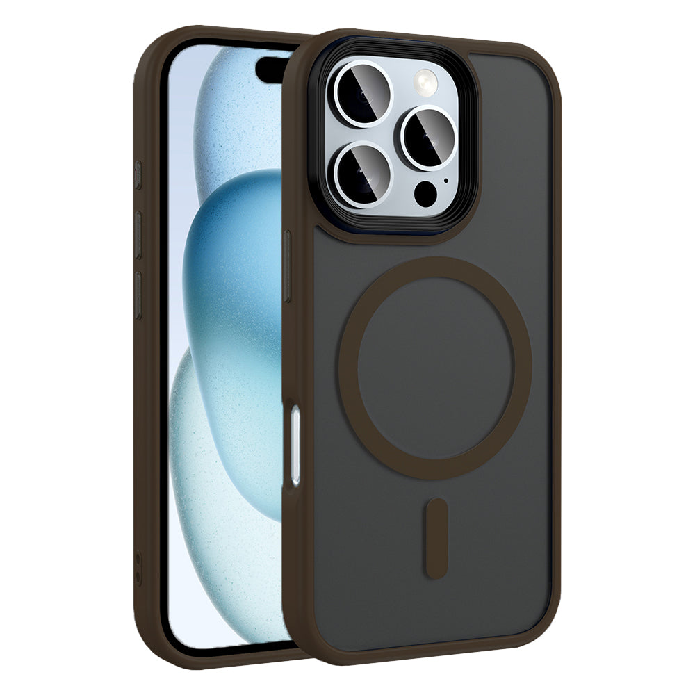 Apple iPhone 16 Pro Kılıf Mat Arka Yüzey Wireless Şarj Özellikli Zore Flet M-safe Kapak