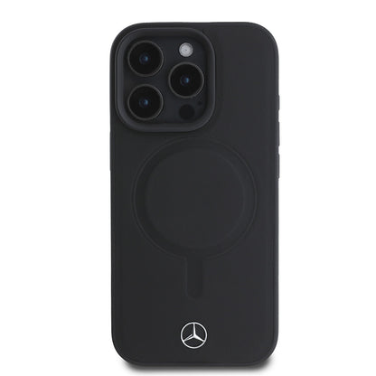 iPhone 16 Pro Kılıf Mercedes Benz M-safe Şarj Özellikli Yumuşak Deri Orjinal Lisanslı Kapak