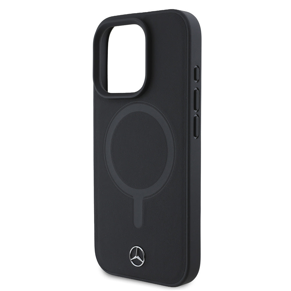 iPhone 16 Pro Kılıf Mercedes Benz M-safe Şarj Özellikli Yumuşak Deri Orjinal Lisanslı Kapak