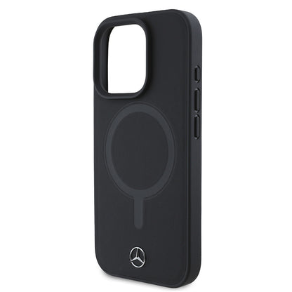 iPhone 16 Pro Kılıf Mercedes Benz M-safe Şarj Özellikli Yumuşak Deri Orjinal Lisanslı Kapak