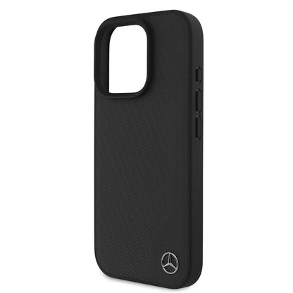 iPhone 16 Pro Kılıf Mercedes Benz Orjinal Lisanslı M-safe Şarj Özellikli 3D Metal Logolu Wood Imitation Deri Kapak