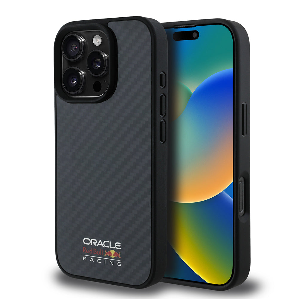 iPhone 16 Pro Kılıf Redbull Orjinal Lisanslı M-safe Şarj Özellikli Karbon Fiber Tasarımlı Parlayan Logolu Kapak