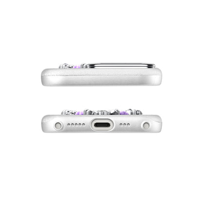 iPhone 16 Pro Kılıf Taşlı Kalp Tasarımlı Pynana Mirror Serisi Kapak