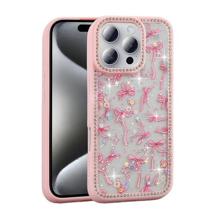 Apple iPhone 16 Pro Kılıf Taşlı ve Simli Tasarım Zore Azra Kapak