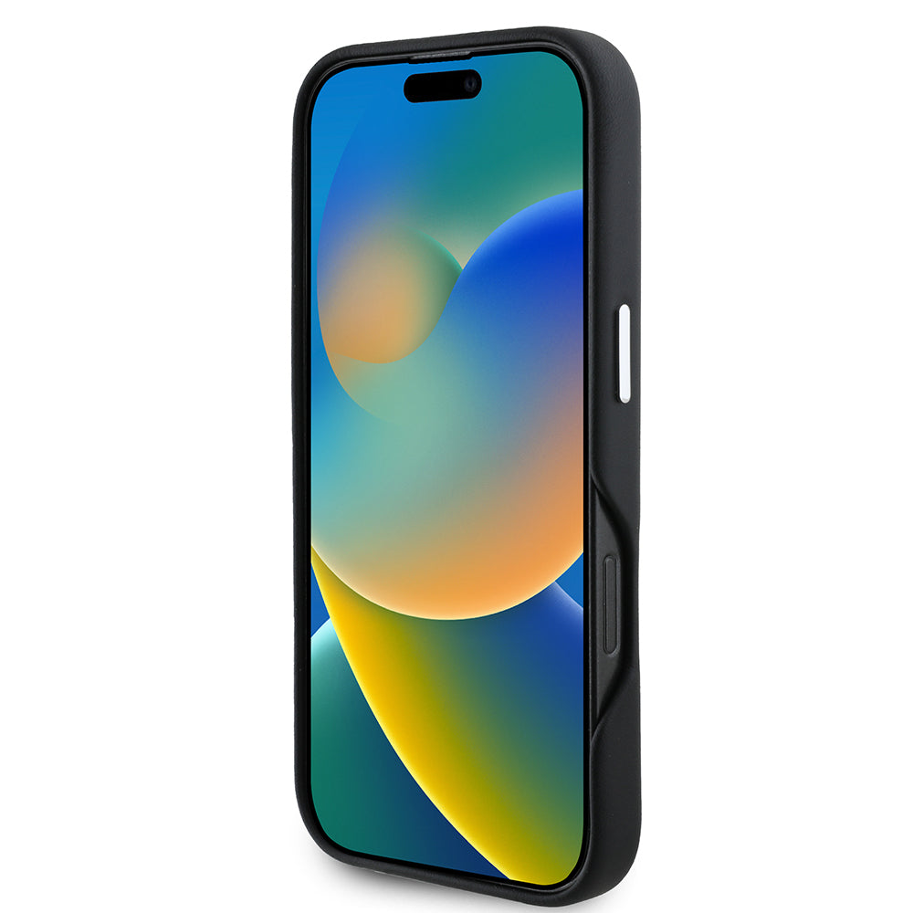 iPhone 16 Pro Kılıf TUMI Orjinal Lisanslı M-safe Şarj Özellikli Metal Yazı Logolu PU Deri Kapak