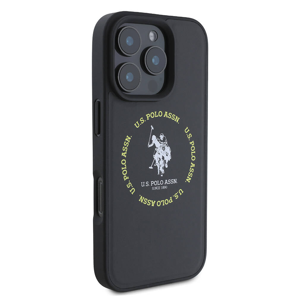 iPhone 16 Pro Kılıf U.S. Polo Assn. Orjinal Lisanslı M-safe Şarj Özellikli Circle ve Double Horse Logolu Deri Kapak