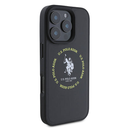 iPhone 16 Pro Kılıf U.S. Polo Assn. Orjinal Lisanslı M-safe Şarj Özellikli Circle ve Double Horse Logolu Deri Kapak