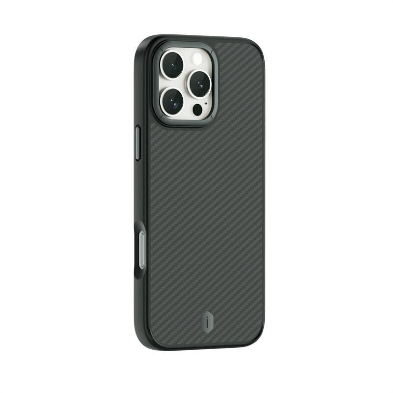 iPhone 16 Pro Kılıf Wiwu DCC-205 M-safe Şarj Özellikli Aramid Fiber Tasarım Kevlar Kapak