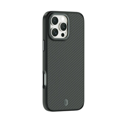 iPhone 16 Pro Kılıf Wiwu DCC-205 M-safe Şarj Özellikli Aramid Fiber Tasarım Kevlar Kapak