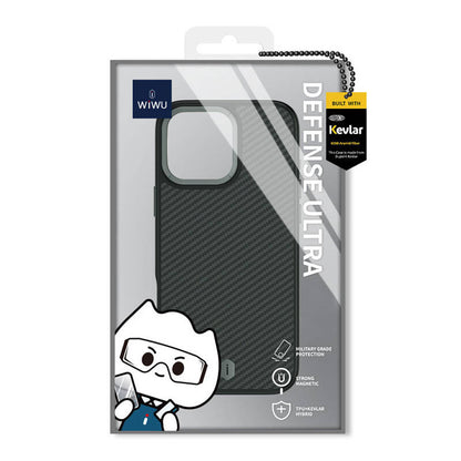 iPhone 16 Pro Kılıf Wiwu DCC-205 M-safe Şarj Özellikli Aramid Fiber Tasarım Kevlar Kapak