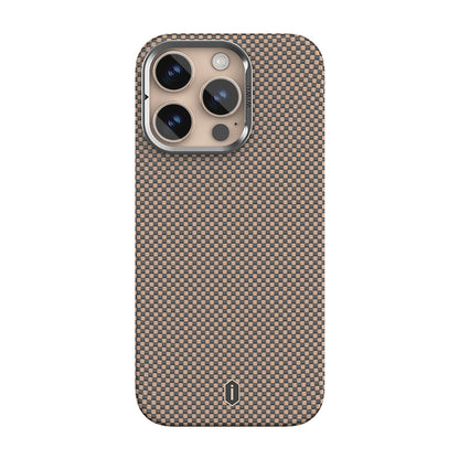 iPhone 16 Pro Kılıf Wiwu DCC-208 M-safe Şarj Özellikli Kamera Standlı Aramid Fiber Tasarım Kevlar Kapak