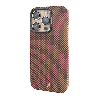 iPhone 16 Pro Kılıf Wiwu DCC-208 M-safe Şarj Özellikli Kamera Standlı Aramid Fiber Tasarım Kevlar Kapak