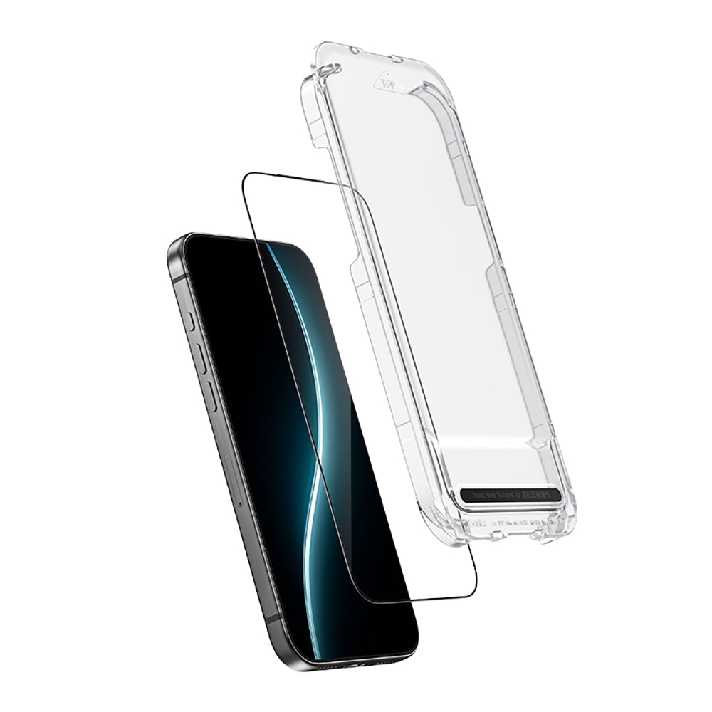 Apple iPhone 16 Pro Max Benks Glass Warrior HD 0.3mm Ultra İnce 0.9mm Kenarları Güçlendirilmiş Cam Ekran Koruyucu + Kolay Uygulama Aparatlı