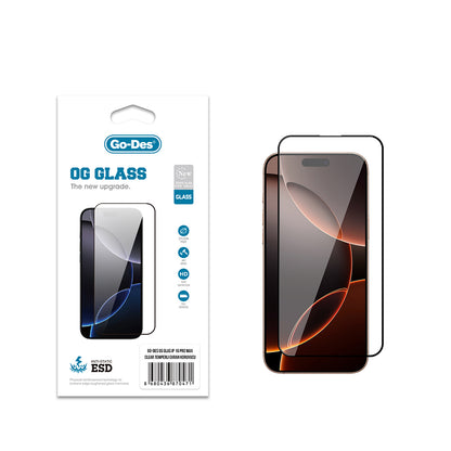 iPhone 16 Pro Max Go Des OG Glass Antistatik Temperli Cam Ekran Koruyucu