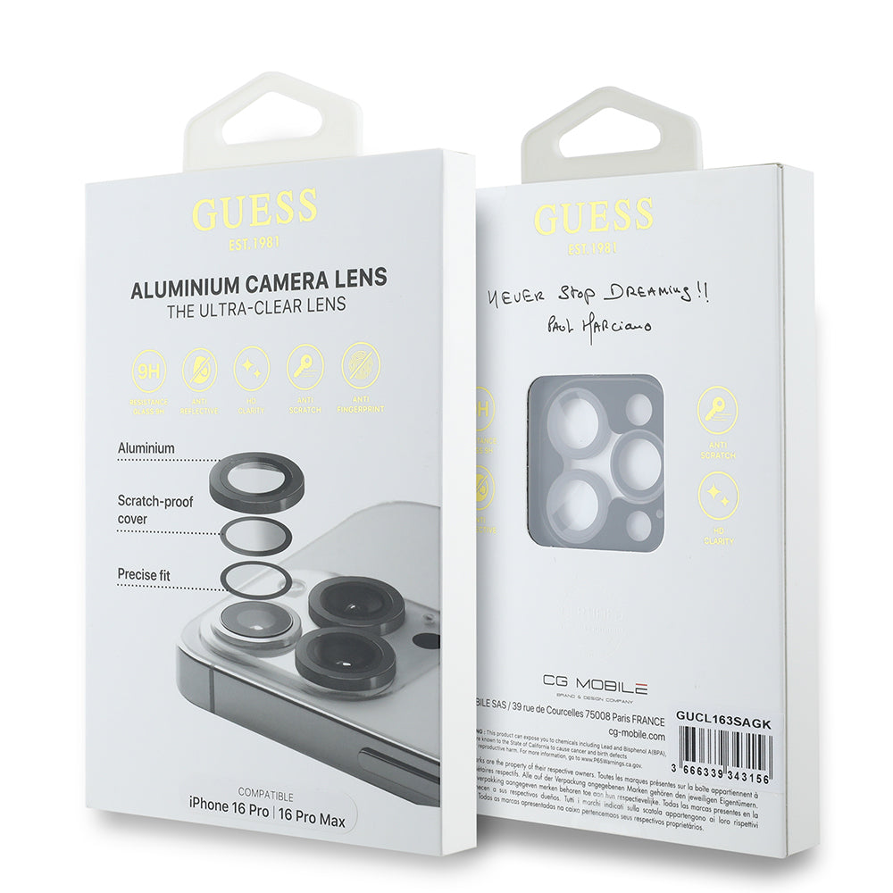 iPhone 16 Pro Max Guess Orjinal Lisanslı Metal Kamera Lens Koruyucu