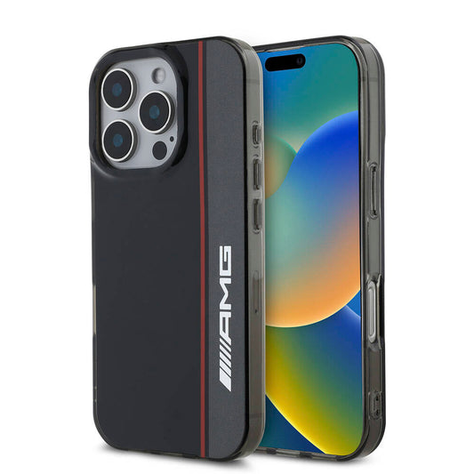 iPhone 16 Pro Max Kılıf AMG Orjinal Lisanslı M-safe Şarj Özellikli IML Baskı Logolu Çift Katmanlı Bow Lines Kapak