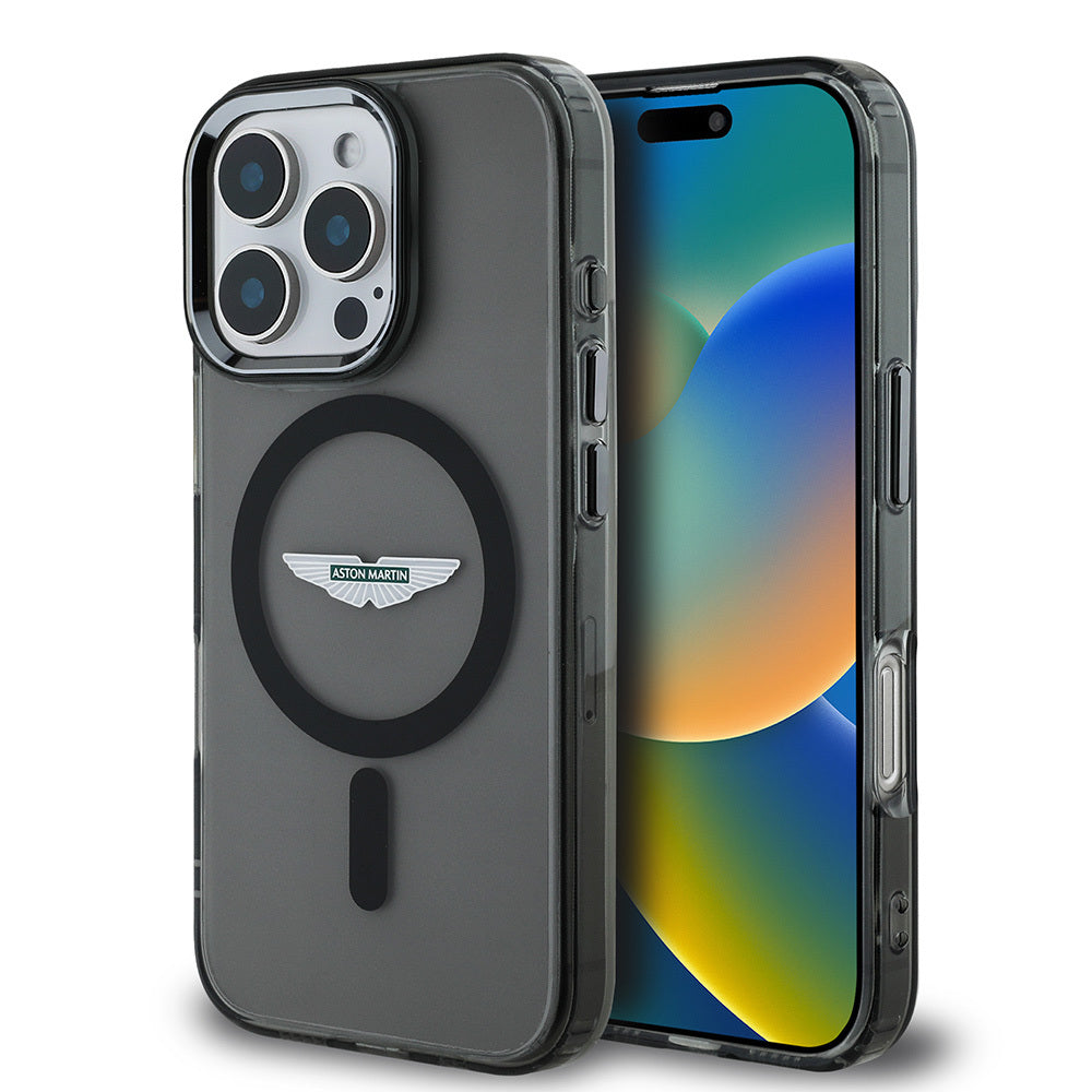 iPhone 16 Pro Max Kılıf Aston Martin Orjinal Lisanslı M-safe Şarj Özellikli IML Baskı Logolu Buzlu Kapak
