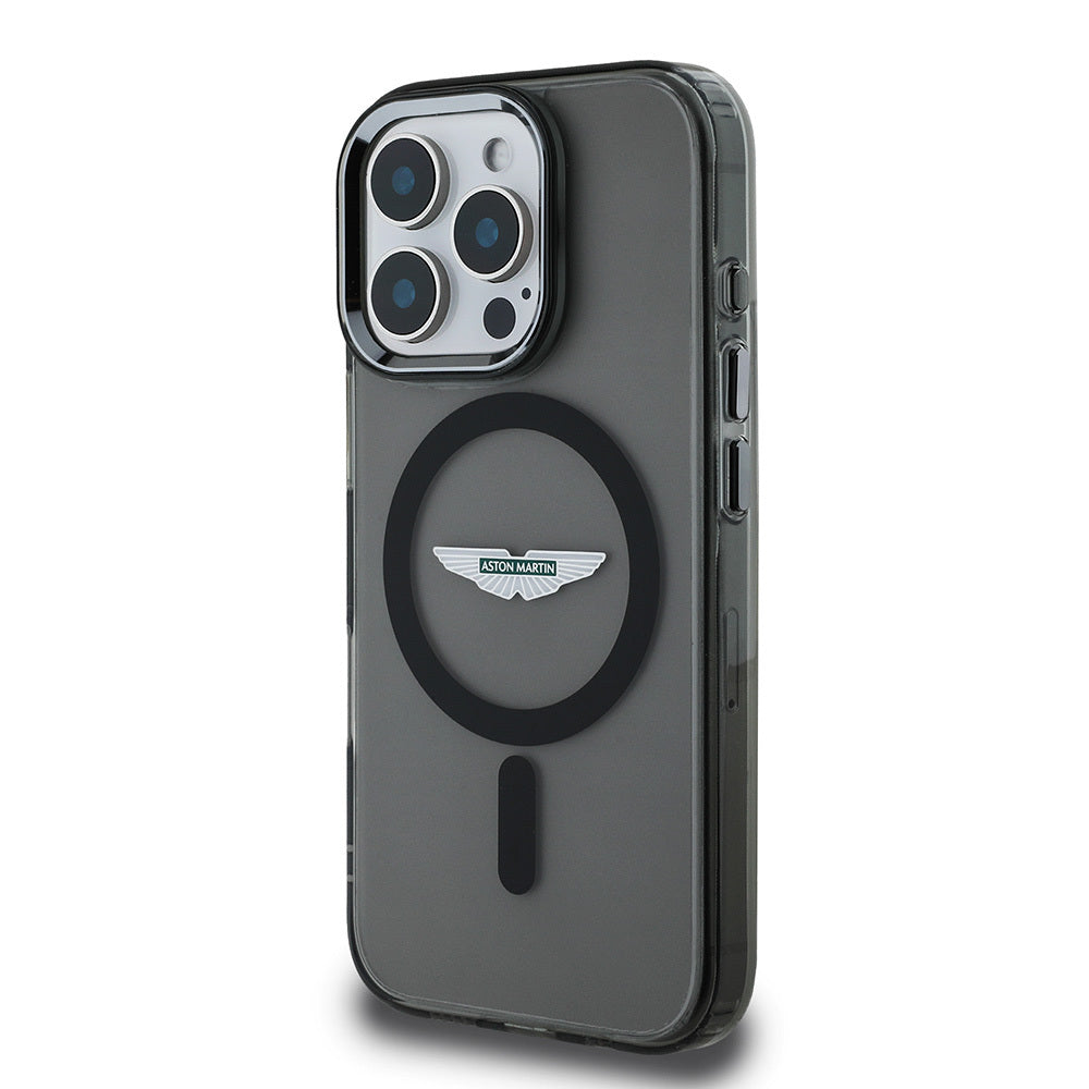 iPhone 16 Pro Max Kılıf Aston Martin Orjinal Lisanslı M-safe Şarj Özellikli IML Baskı Logolu Buzlu Kapak