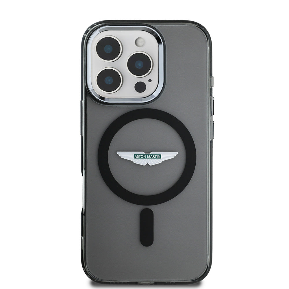 iPhone 16 Pro Max Kılıf Aston Martin Orjinal Lisanslı M-safe Şarj Özellikli IML Baskı Logolu Buzlu Kapak