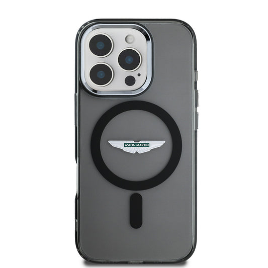 iPhone 16 Pro Max Kılıf Aston Martin Orjinal Lisanslı M-safe Şarj Özellikli IML Baskı Logolu Buzlu Kapak