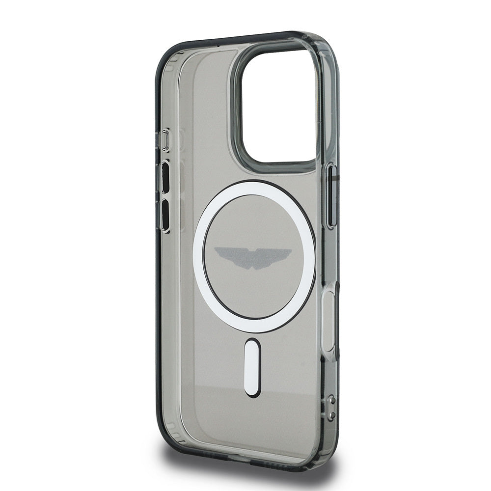 iPhone 16 Pro Max Kılıf Aston Martin Orjinal Lisanslı M-safe Şarj Özellikli IML Baskı Logolu Buzlu Kapak
