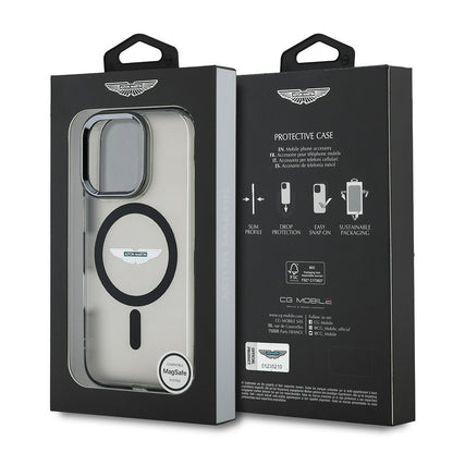 iPhone 16 Pro Max Kılıf Aston Martin Orjinal Lisanslı M-safe Şarj Özellikli IML Baskı Logolu Buzlu Kapak