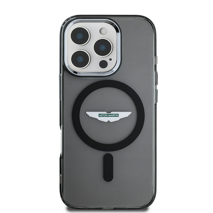 iPhone 16 Pro Max Kılıf Aston Martin Orjinal Lisanslı M-safe Şarj Özellikli IML Baskı Logolu Buzlu Kapak
