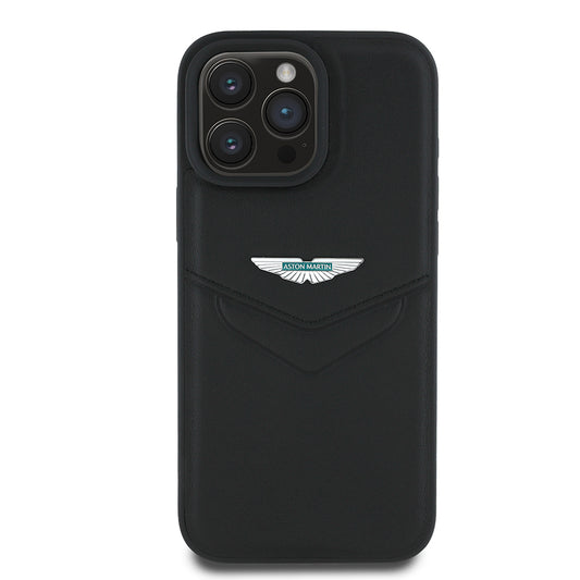 iPhone 16 Pro Max Kılıf Aston Martin Orjinal Lisanslı Victory Dizayn PU Deri Metal Logolu Kapak