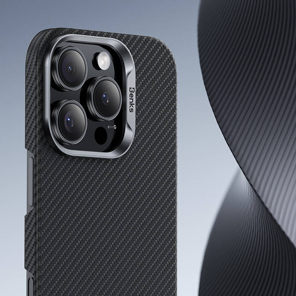 iPhone 16 Pro Max Kılıf Benks M-safe Şarj Özellikli Magnetik ArmorAir 600D Kevlar Fiber Kapak