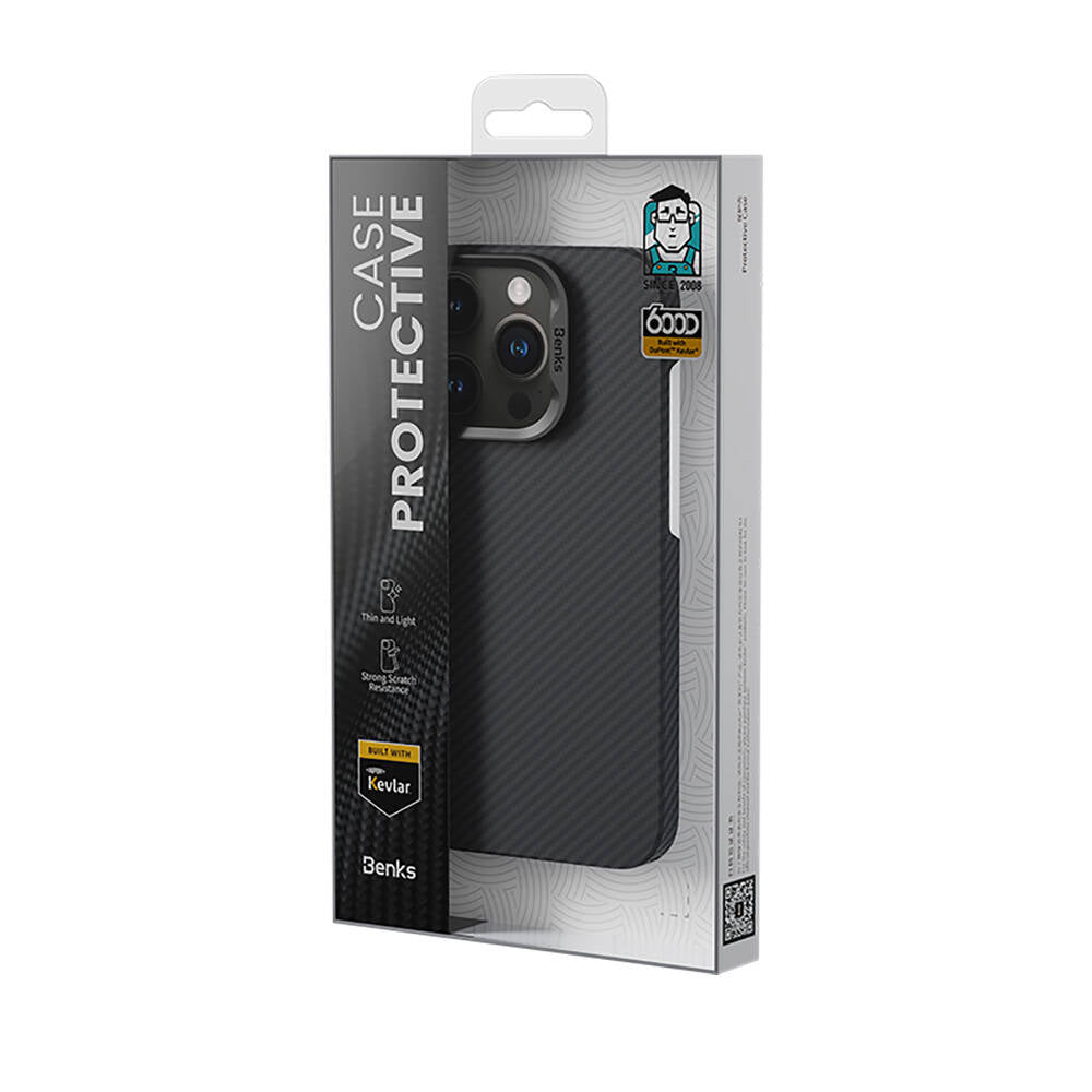 iPhone 16 Pro Max Kılıf Benks M-safe Şarj Özellikli Magnetik ArmorAir 600D Kevlar Fiber Kapak