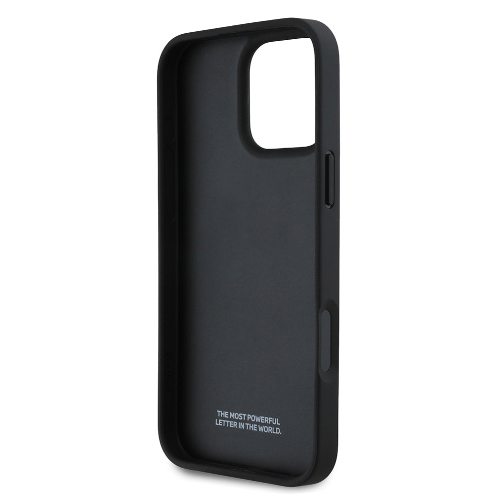 iPhone 16 Pro Max Kılıf BMW Orjinal Lisanslı Karbon Fiber Tasarımlı ve Metal Logolu PU Deri Kapak