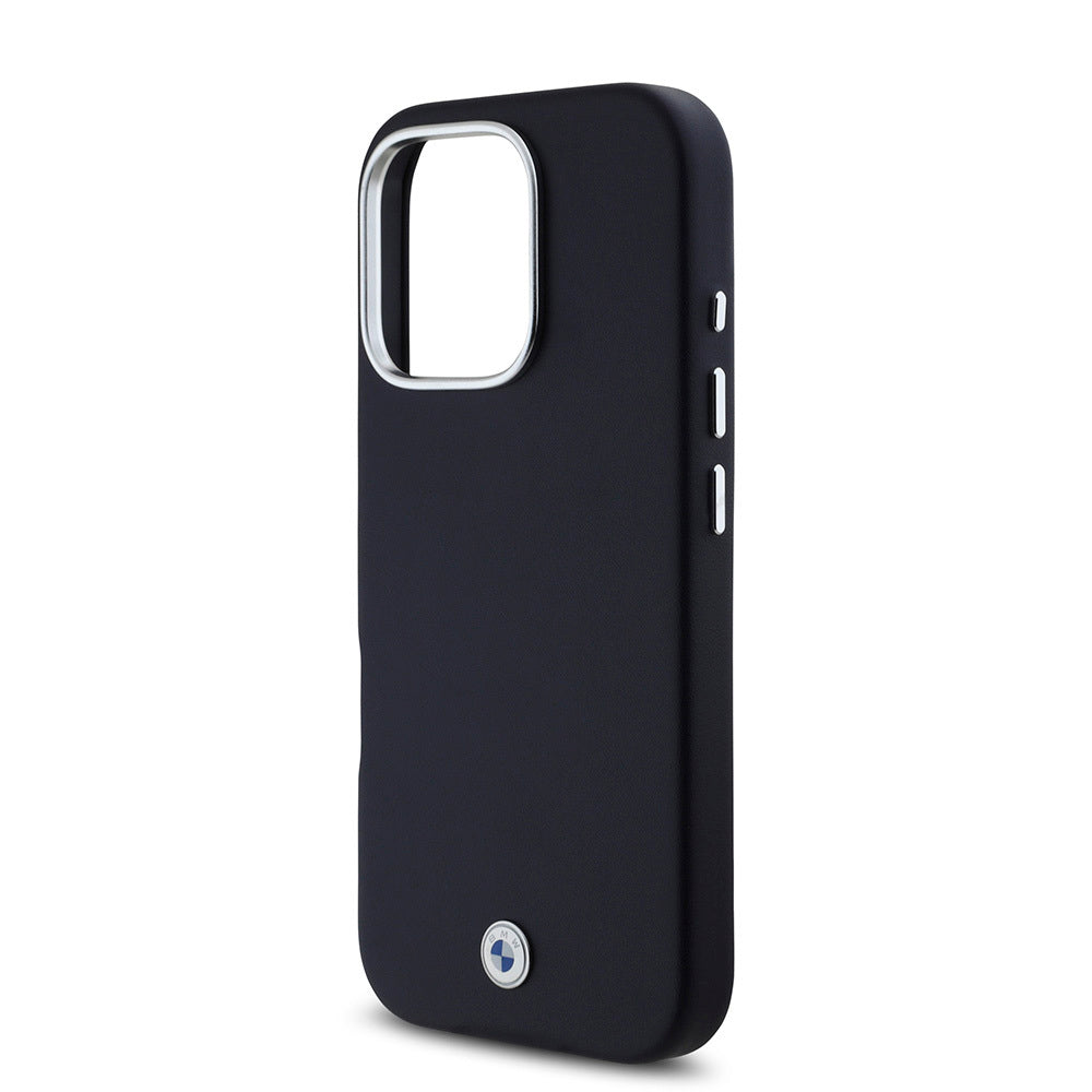 iPhone 16 Pro Max Kılıf BMW Orjinal Lisanslı M-safe Şarj Özellikli Metal Logolu Tam Kaplama Deri Kapak