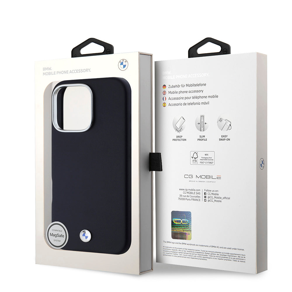 iPhone 16 Pro Max Kılıf BMW Orjinal Lisanslı M-safe Şarj Özellikli Metal Logolu Tam Kaplama Deri Kapak