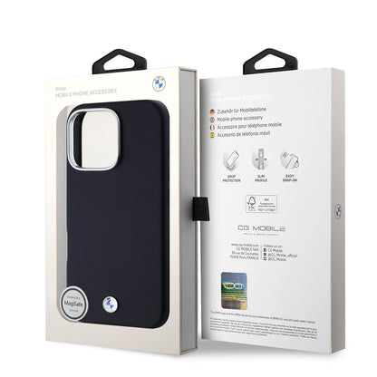 iPhone 16 Pro Max Kılıf BMW Orjinal Lisanslı M-safe Şarj Özellikli Metal Logolu Tam Kaplama Deri Kapak
