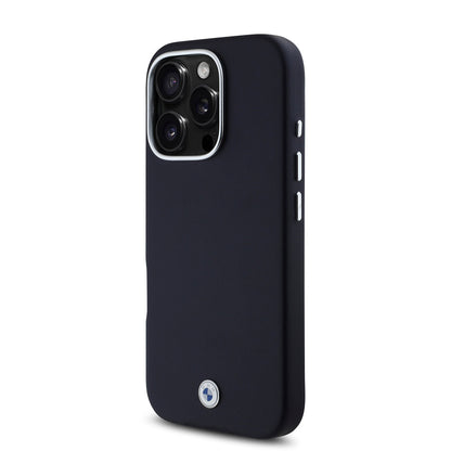 iPhone 16 Pro Max Kılıf BMW Orjinal Lisanslı M-safe Şarj Özellikli Metal Logolu Tam Kaplama Deri Kapak