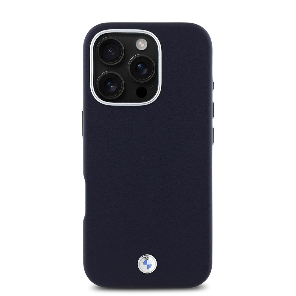 iPhone 16 Pro Max Kılıf BMW Orjinal Lisanslı M-safe Şarj Özellikli Metal Logolu Tam Kaplama Deri Kapak