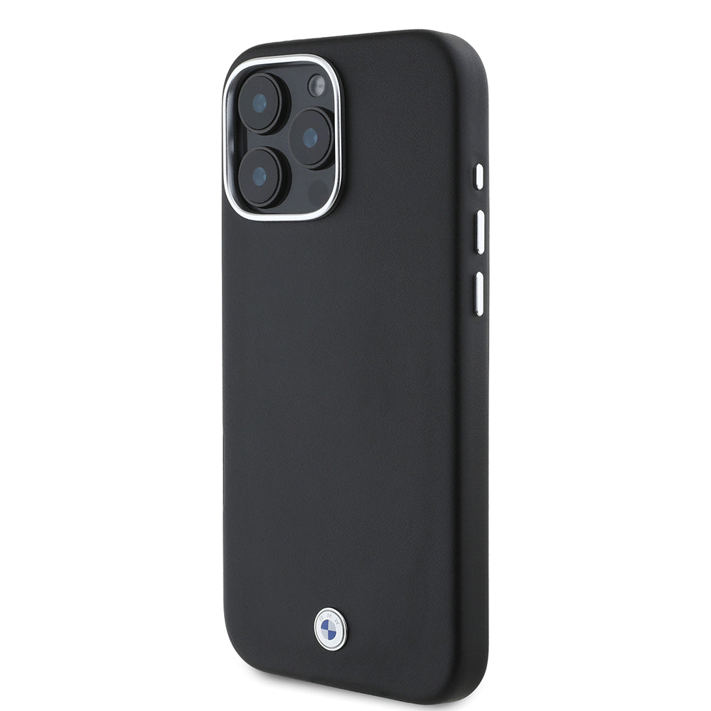 iPhone 16 Pro Max Kılıf BMW Orjinal Lisanslı M-safe Şarj Özellikli Metal Logolu Tam Kaplama Deri Kapak