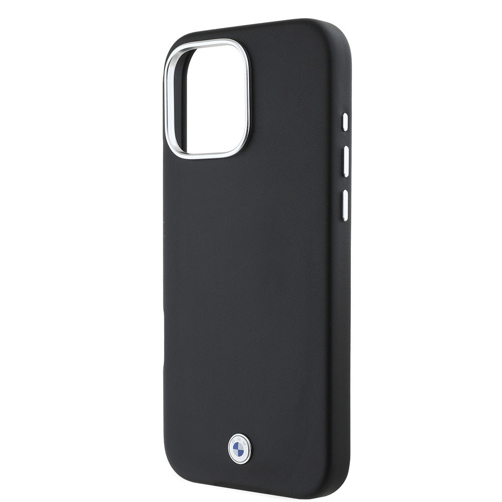 iPhone 16 Pro Max Kılıf BMW Orjinal Lisanslı M-safe Şarj Özellikli Metal Logolu Tam Kaplama Deri Kapak