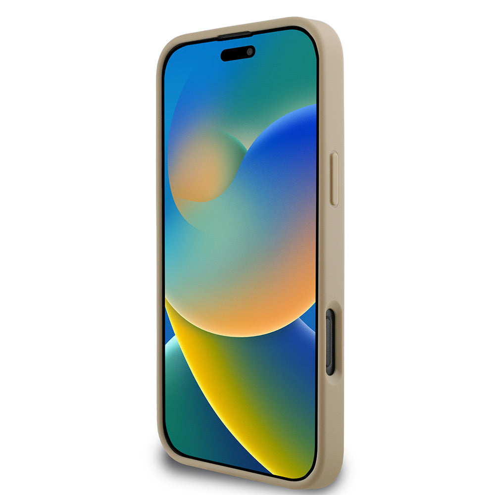 iPhone 16 Pro Max Kılıf DKNY Orjinal Lisanslı Kapitone Tasarımlı Metal Logolu Deri Kapak