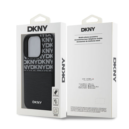 iPhone 16 Pro Max Kılıf DKNY Orjinal Lisanslı Kartlıklı 3D Yazılı Repeat Texture Pattern Kapak