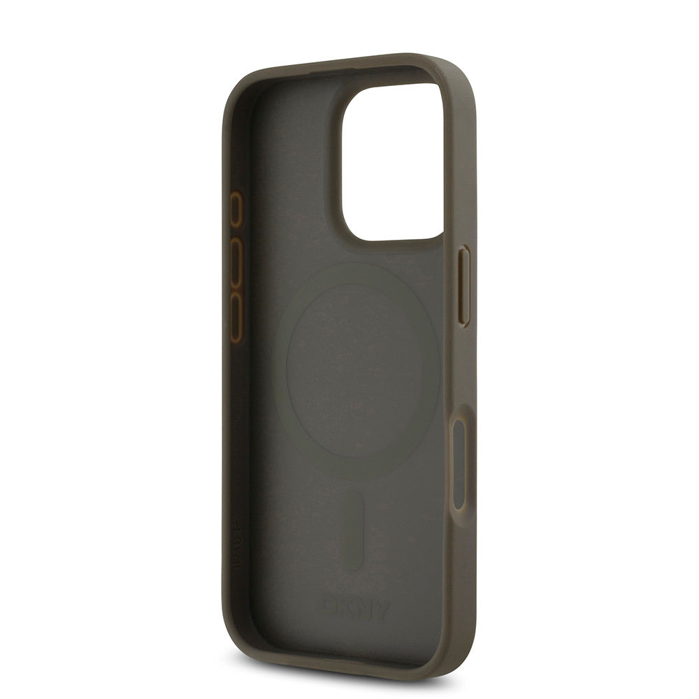 iPhone 16 Pro Max Kılıf DKNY Orjinal Lisanslı M-safe Şarj Özellikli 3D Yazılı Repeat Pattern Kapak